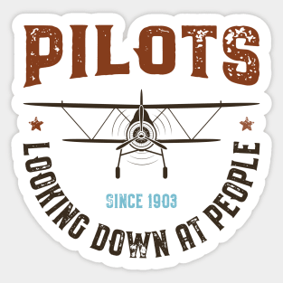 Pilots looking down at people Sticker